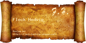 Fleck Hedvig névjegykártya